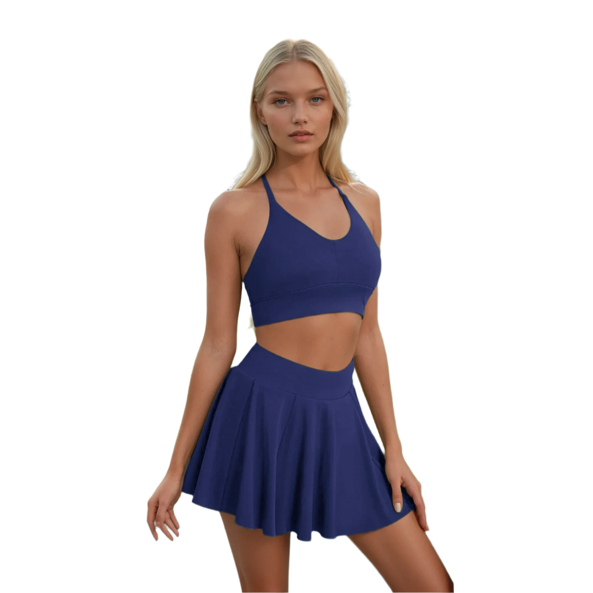 Match Maiden | Sport Bra + Skort w/ Pockets Matching Set