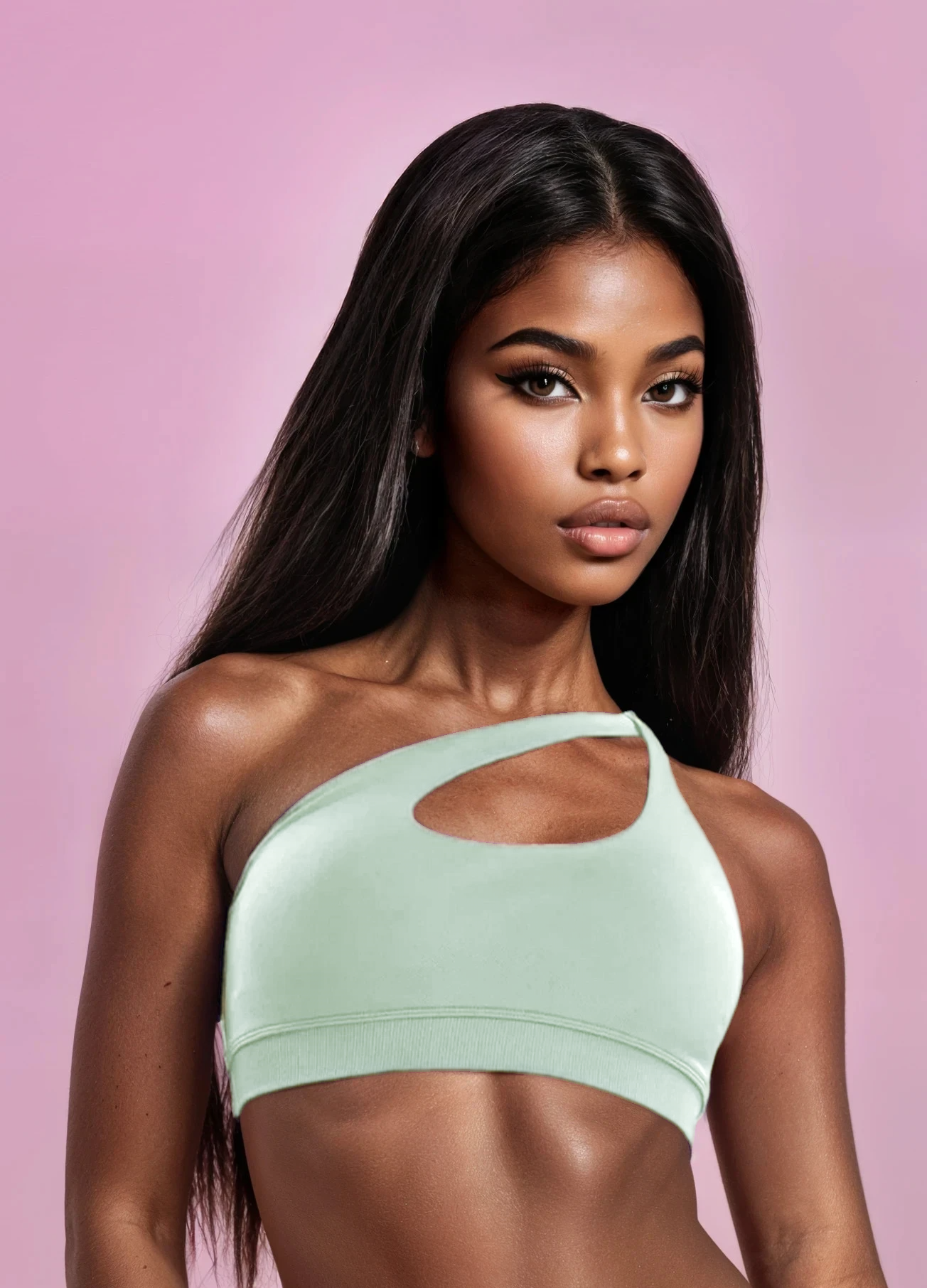 Xooie Fit unique side-strap bralette in mint green with stylish cutout design for a trendy look