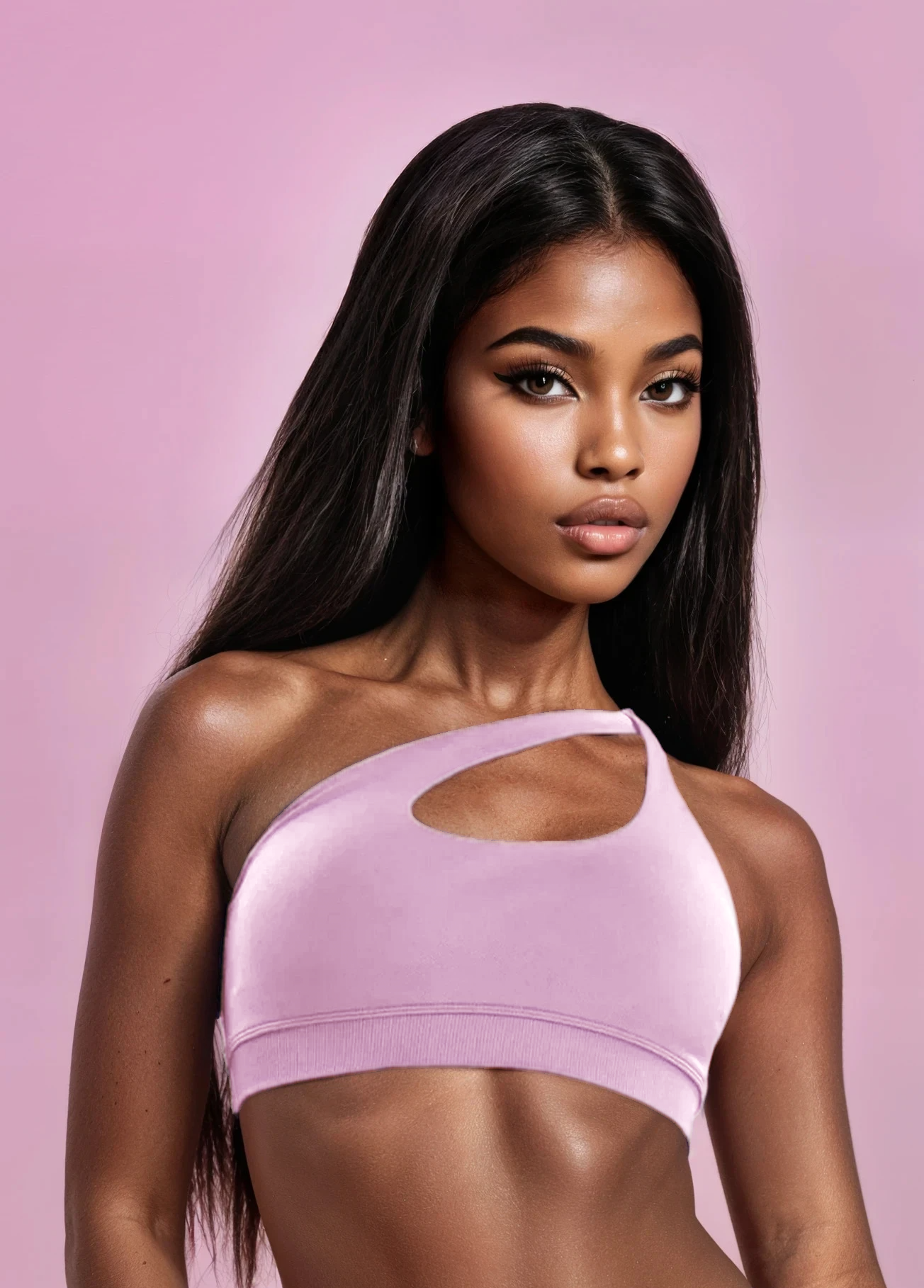 Xooie Fit unique side-strap bralette in soft pink with stylish cutout detail
