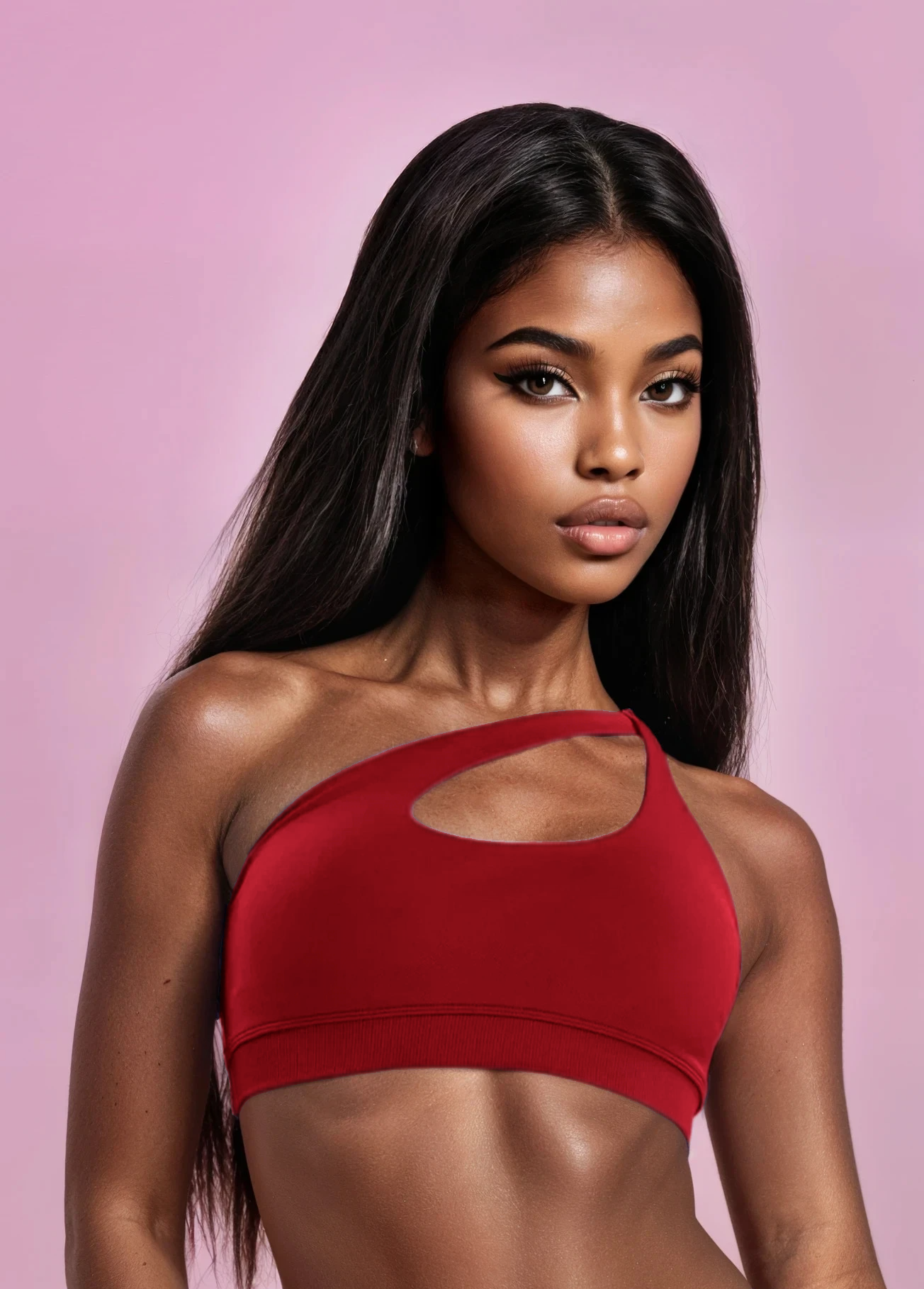 Xooie Fit unique side-strap bralette in red with a stylish cutout design for comfort and support
