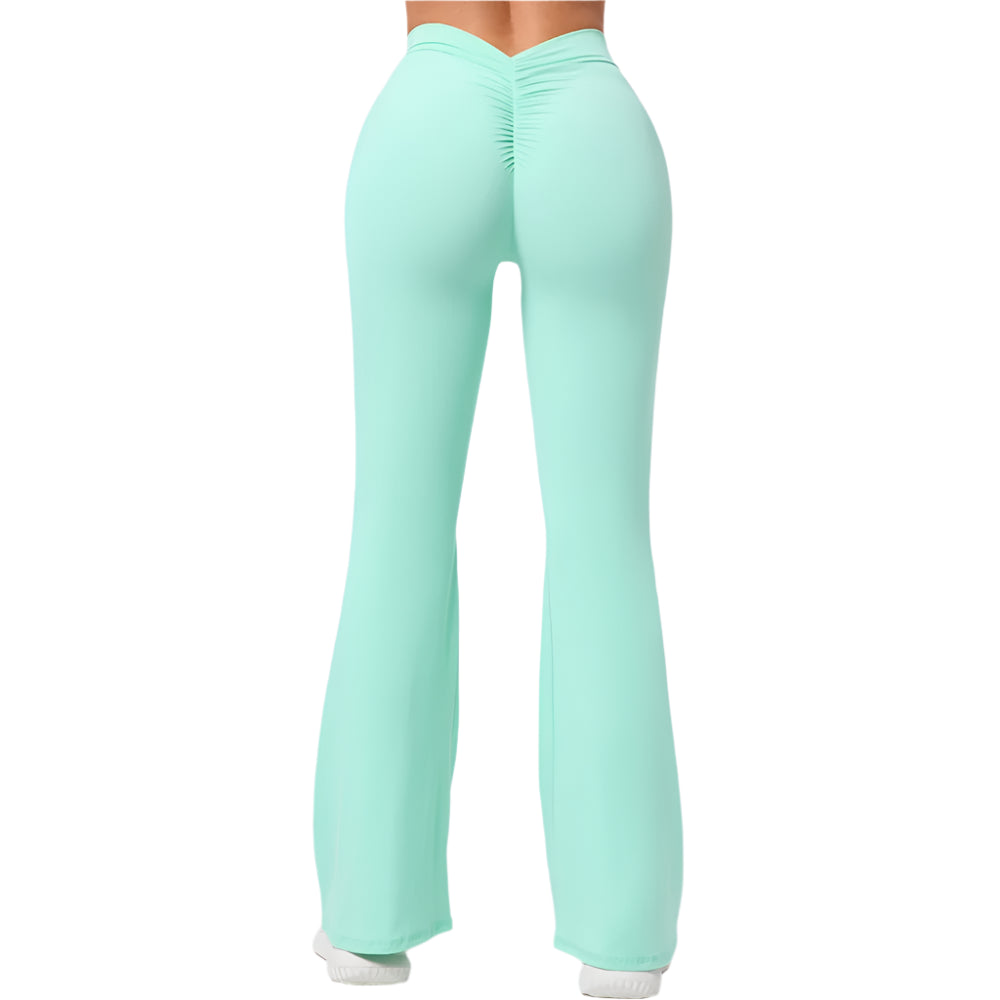 Xooie Fit V-shaped flare fitness leggings in mint green for stylish workouts and comfort