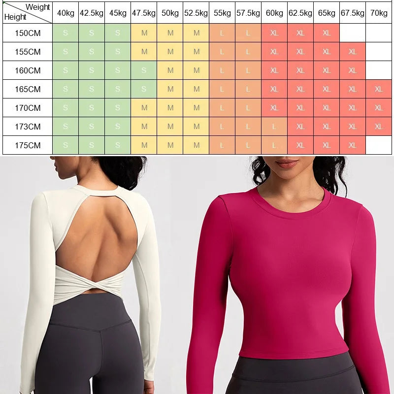 Compressed Never Stressed | Backless Long Sleeve Fitted Active Crop Top