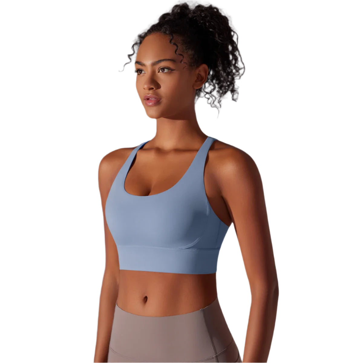 Xooie Fit Criss-Cross Back Sports Bra in Blue for Comfortable Activewear and Support