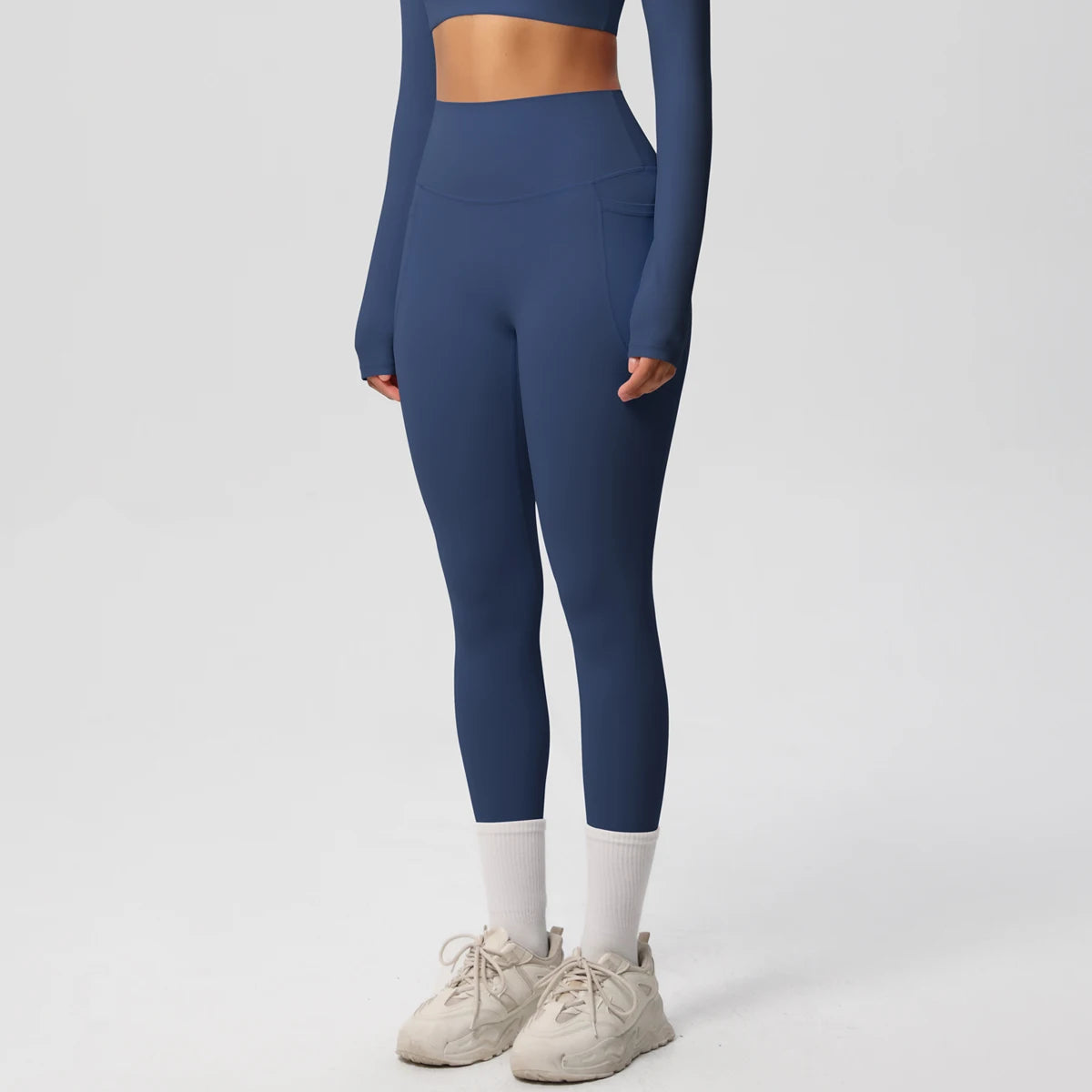 Xooie Fit High Intensity Pocket Leggings in Blue for Active Wear and Fitness Enthusiasts