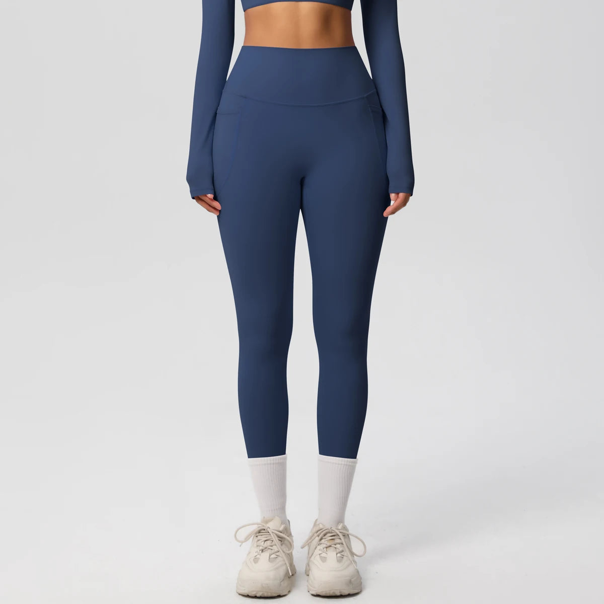 Xooie Fit high intensity pocket leggings in navy blue for active workouts and casual wear