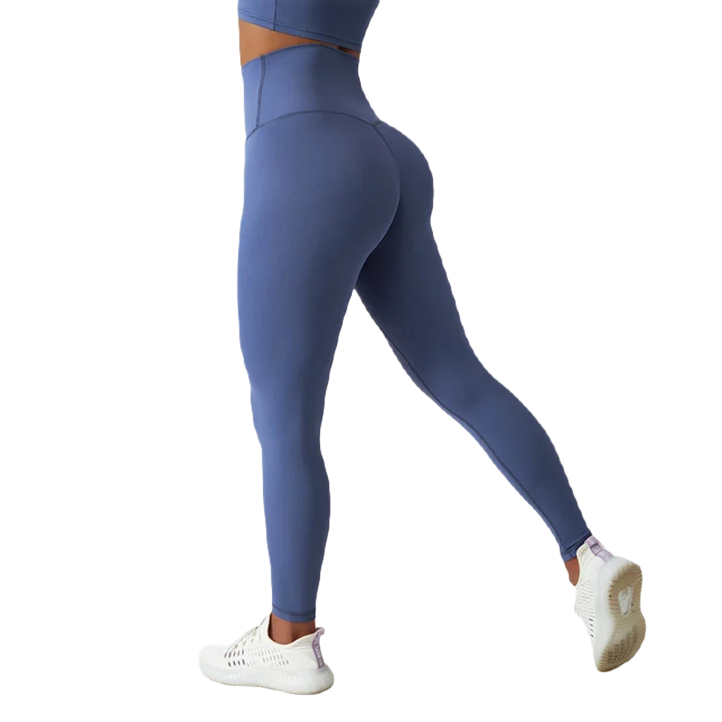 Xooie Fit high waist active leggings in blue, designed for comfort and support during workouts