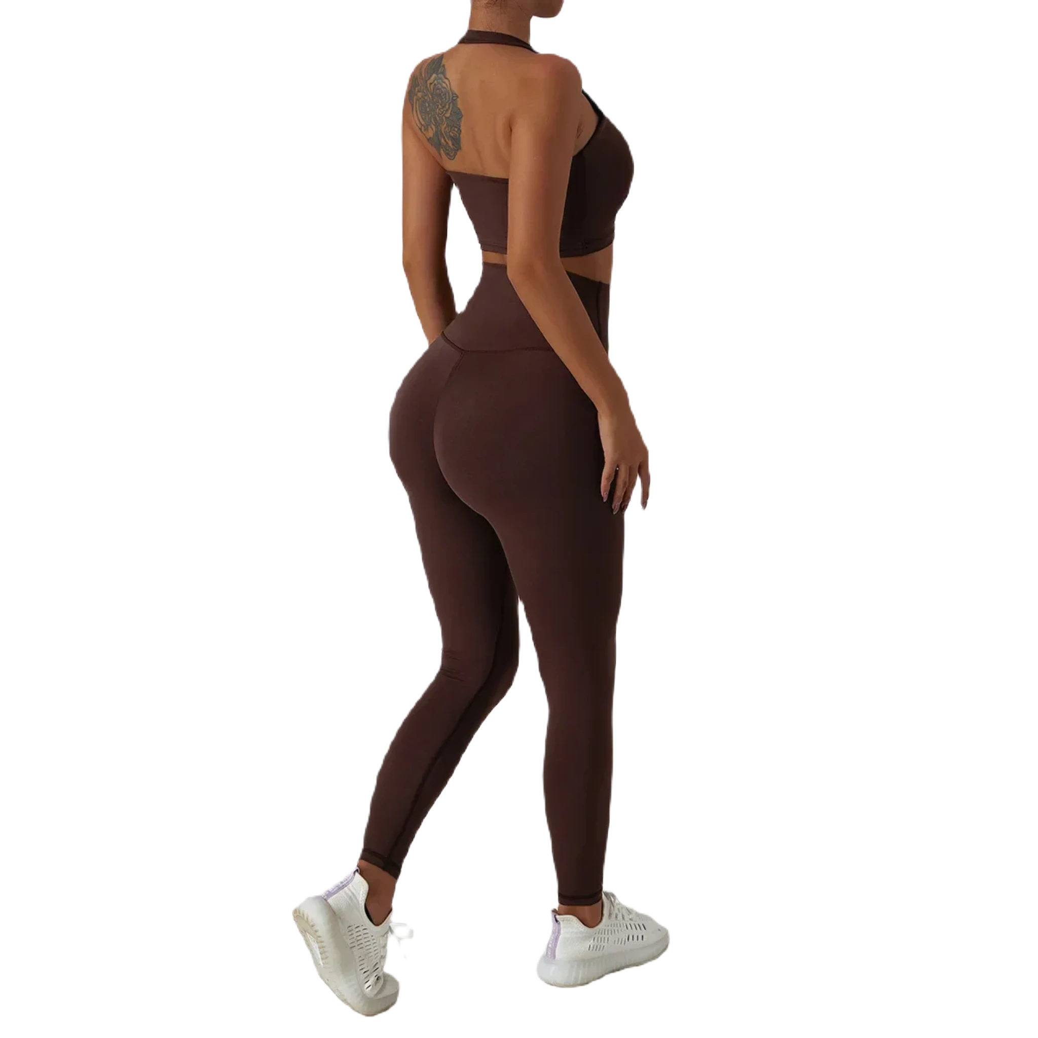 Xooie Fit High Waist Active Leggings in Brown for Comfortable Workout and Movement