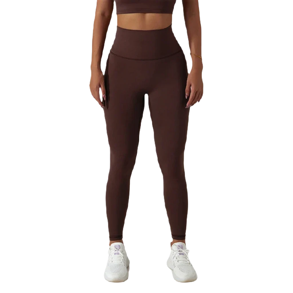 Xooie Fit high waist active leggings in brown for comfortable workouts and everyday wear