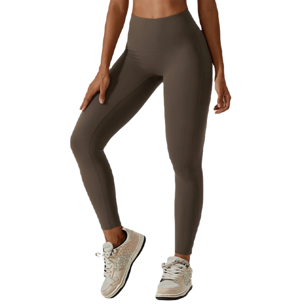 Xooie Fit high-waisted active leggings in olive green for yoga and workouts