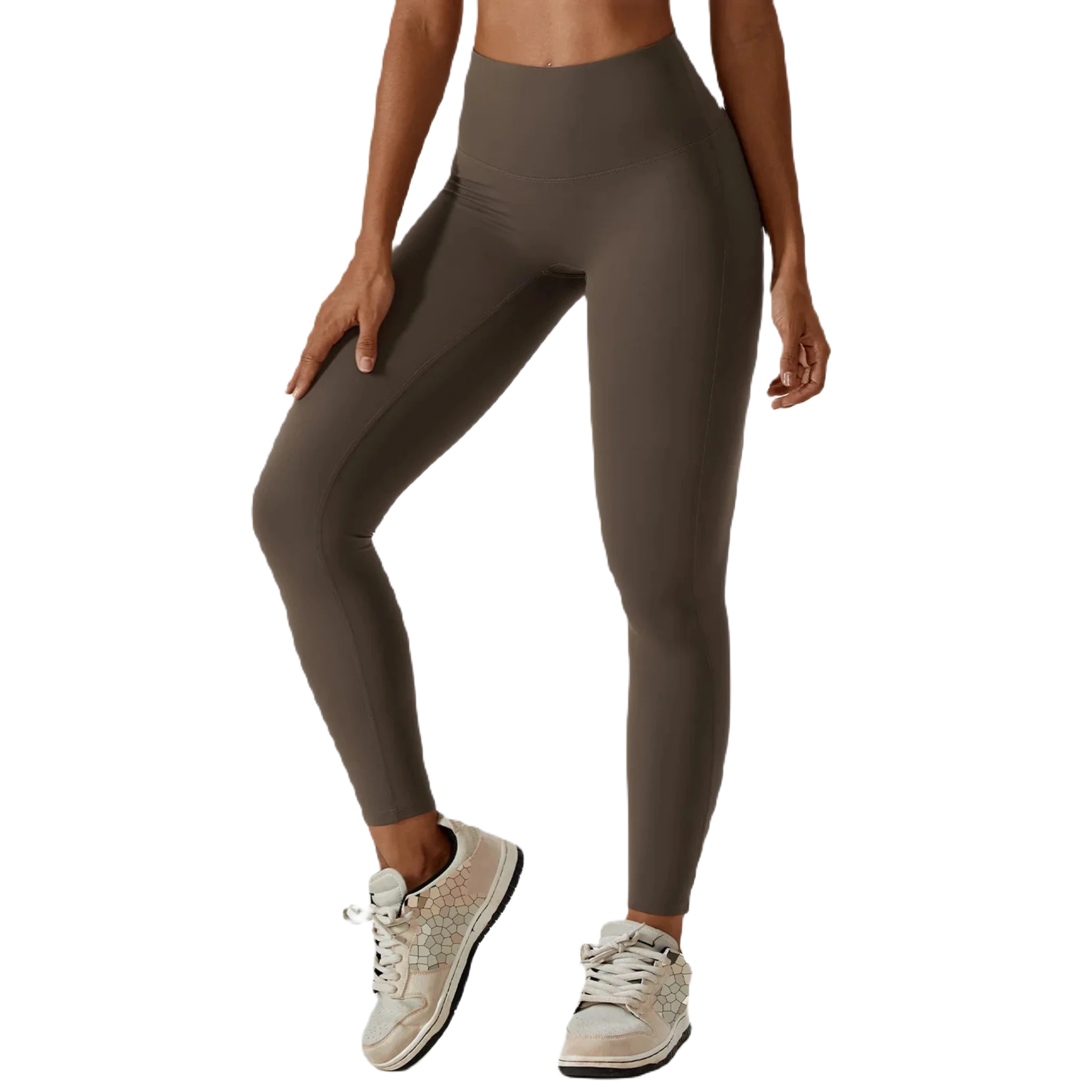 Xooie Fit high-waisted active leggings in olive green for yoga and workouts