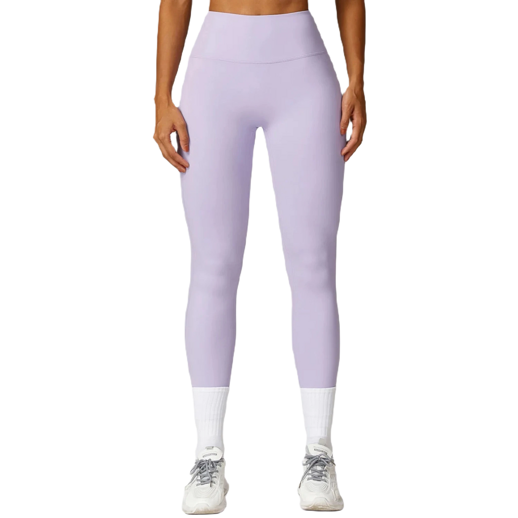 Xooie Fit high-waisted active leggings in light lavender color for comfortable workouts