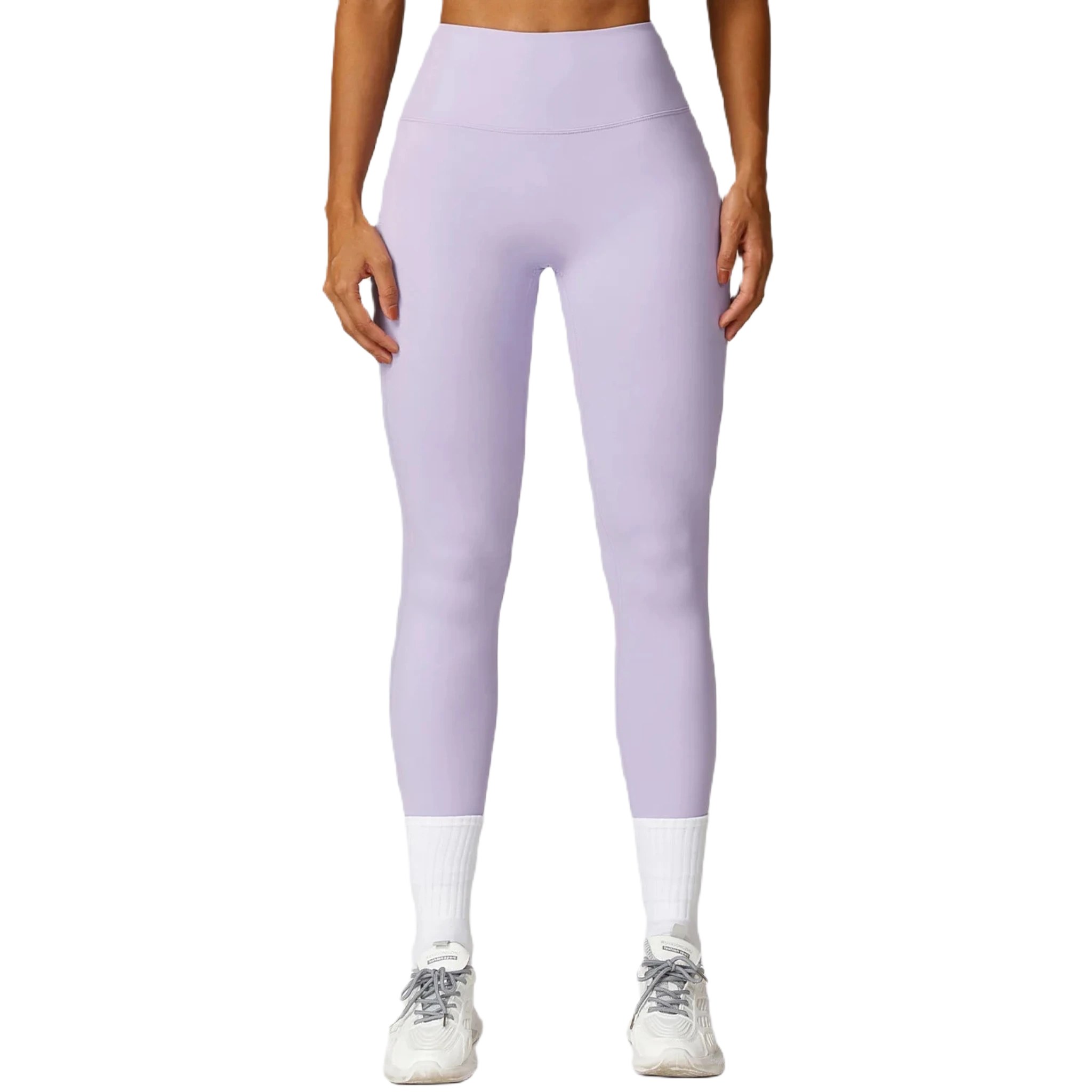 Xooie Fit high-waisted active leggings in light lavender color for comfortable workouts