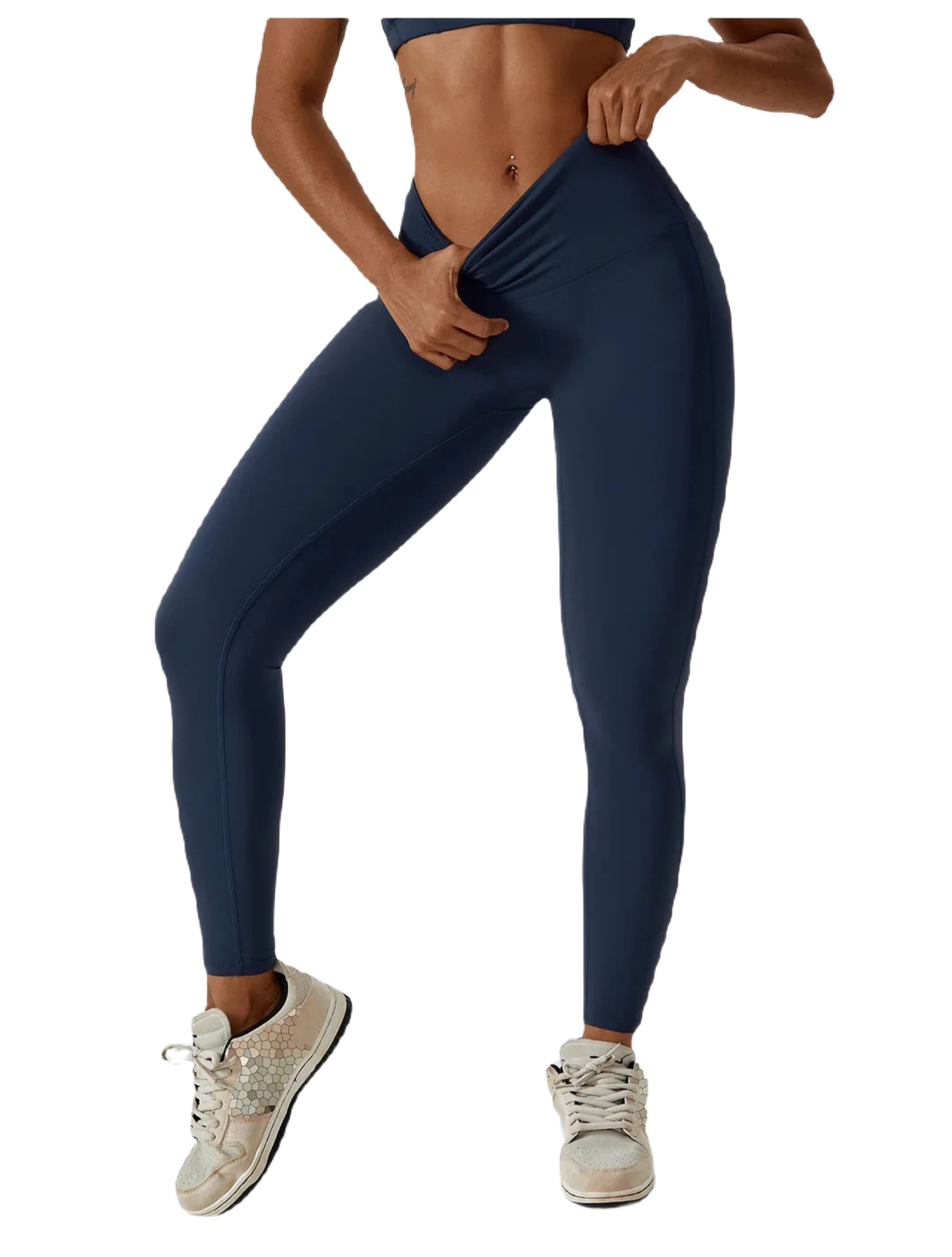 Xooie Fit high-waisted active leggings in navy blue designed for comfort and flexibility during workouts