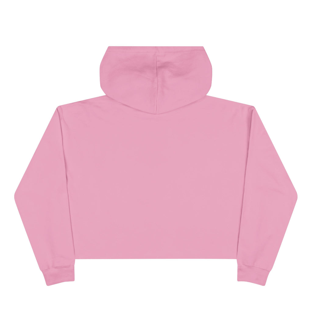 Light pink crop active hoodie with pullover hood and front pocket