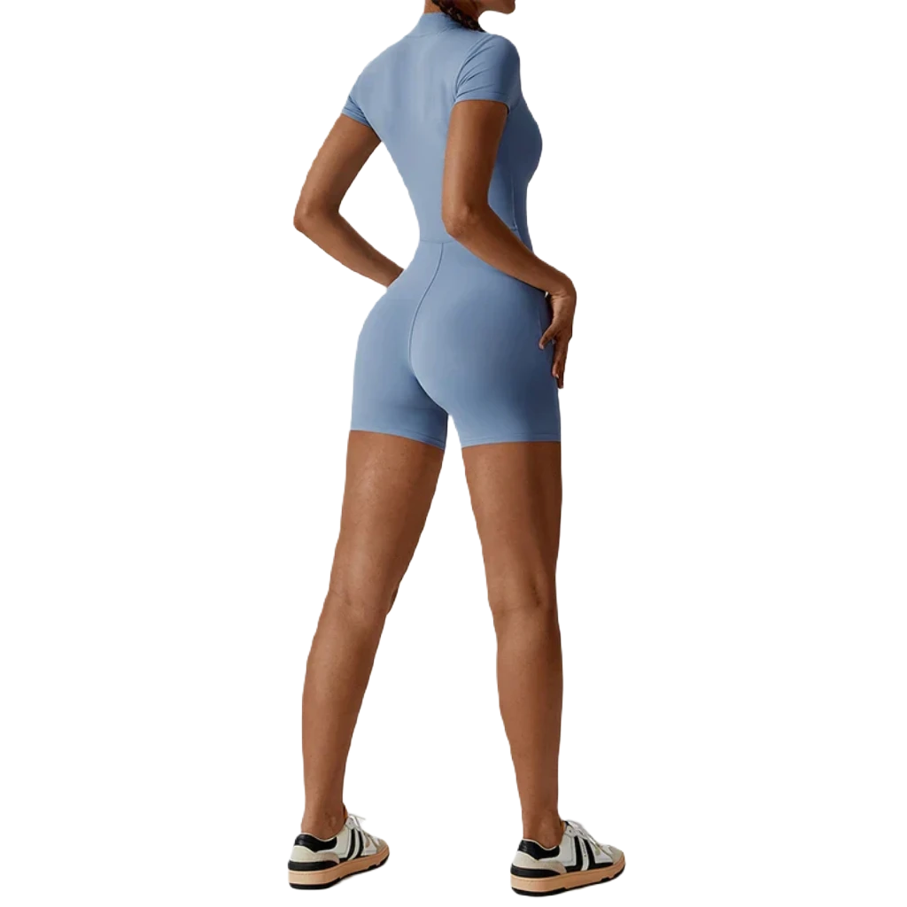 Xooie Fit Blue One-Piece Workout Outfit for Comfortable and Stylish Fitness Sessions