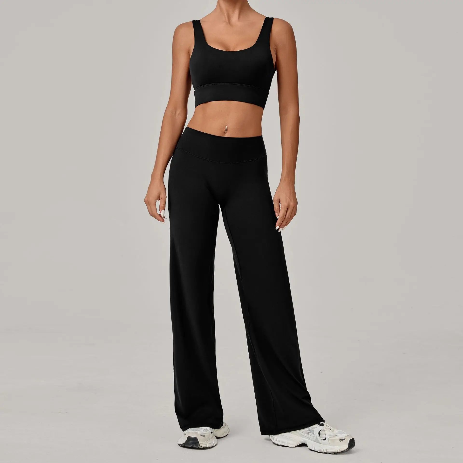Luxe Launch | Crop Top Open Back Bra + Flare Pants Matching Set