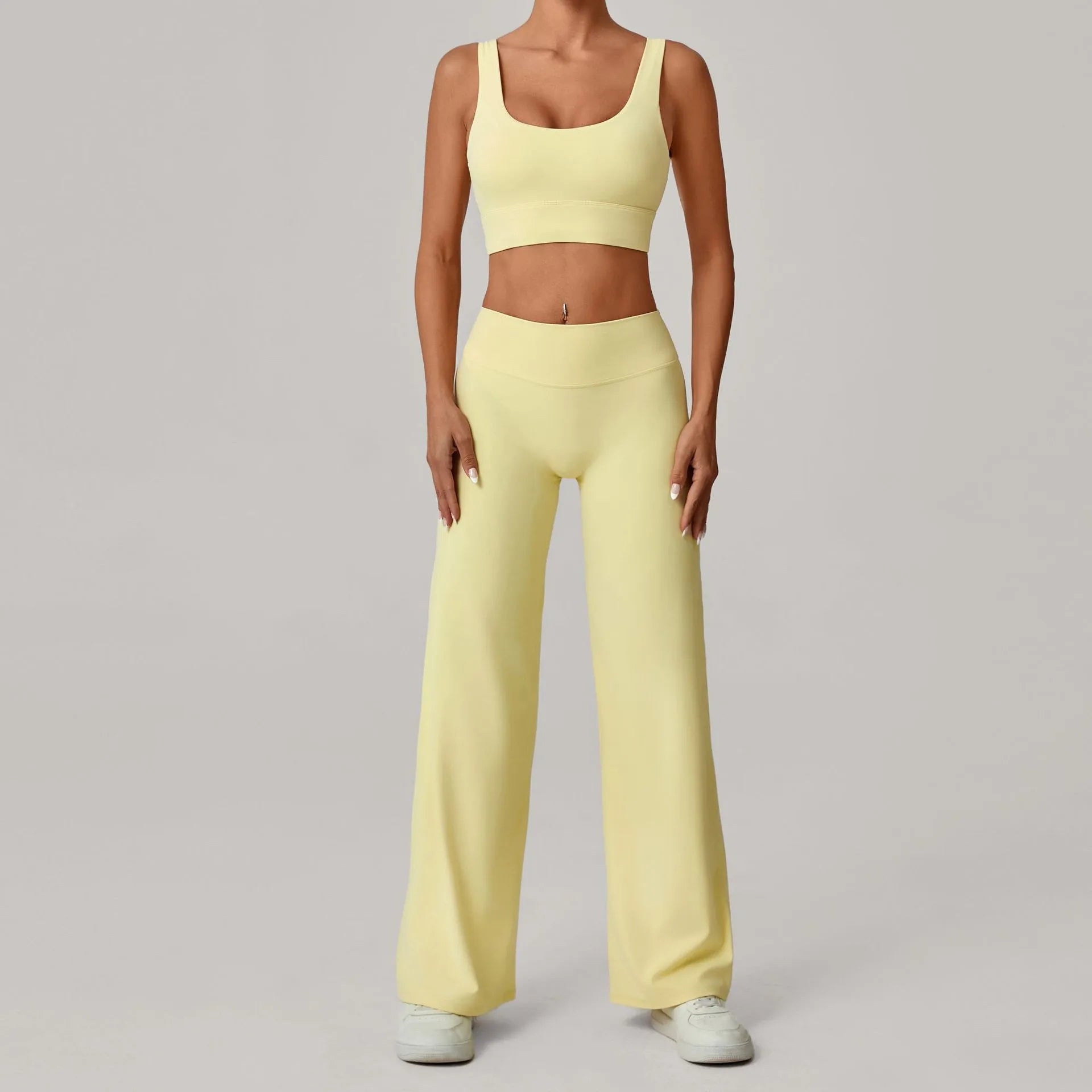 Luxe Launch | Crop Top Open Back Bra + Flare Pants Matching Set
