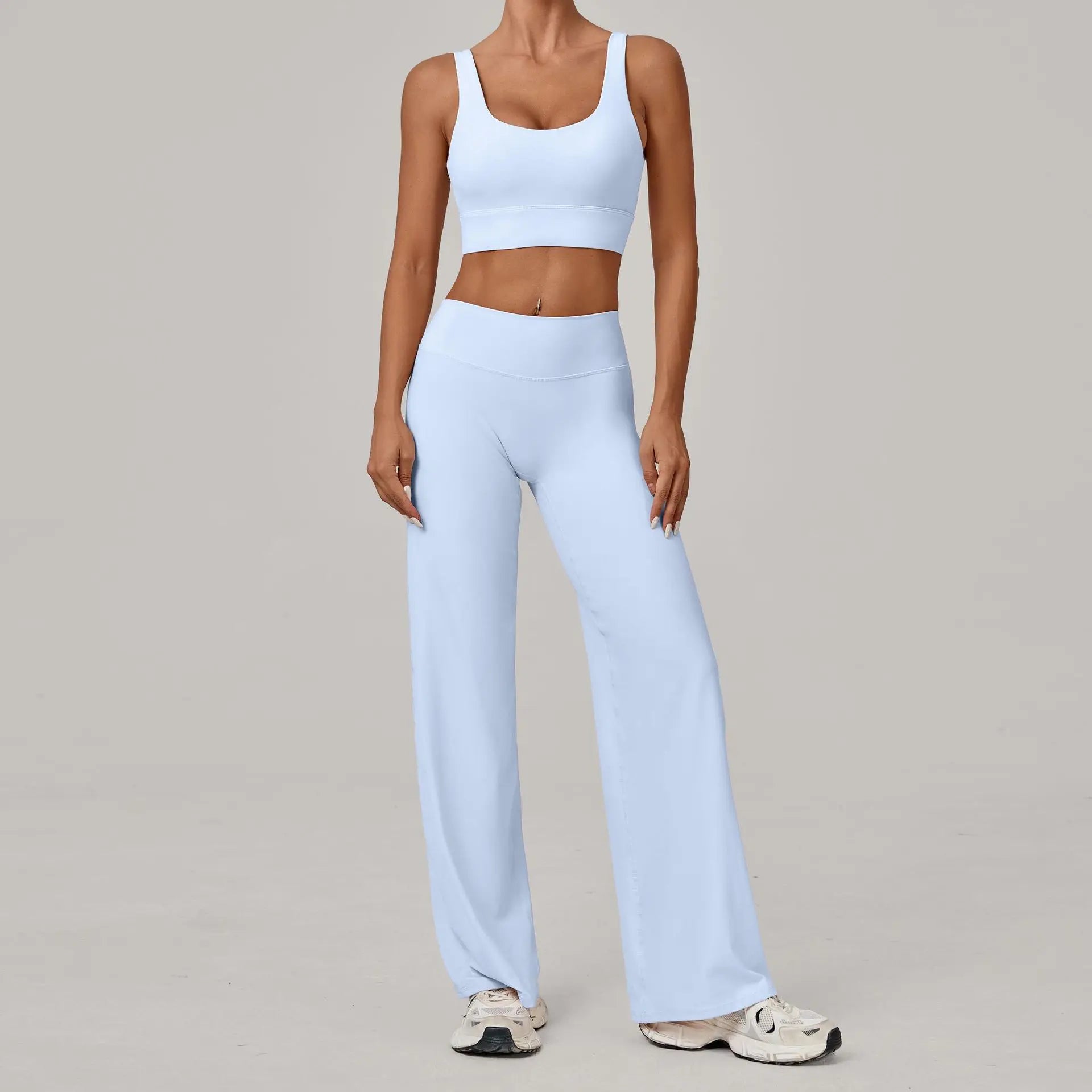 Luxe Launch | Crop Top Open Back Bra + Flare Pants Matching Set