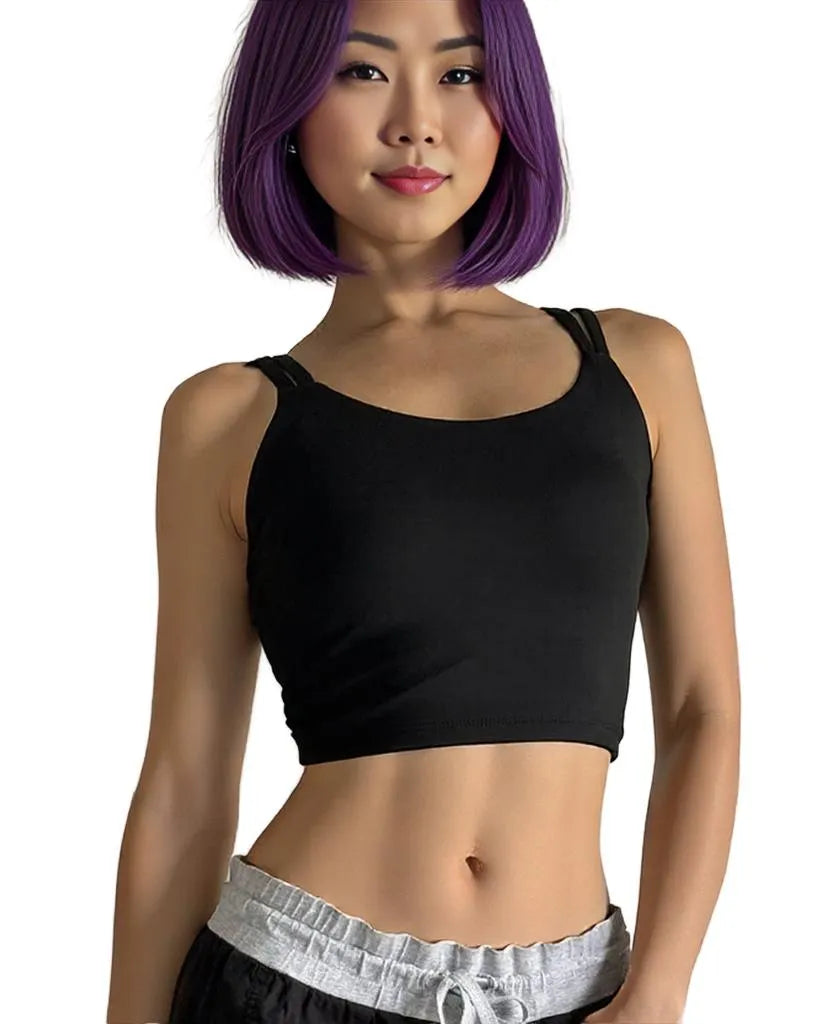 Xooie Fit Stylish Fitness Bra in Black Perfect for Workouts and Activewear