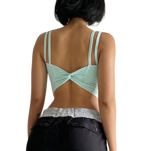 Xooie Fit stylish fitness bra featuring a unique back design and adjustable straps for support