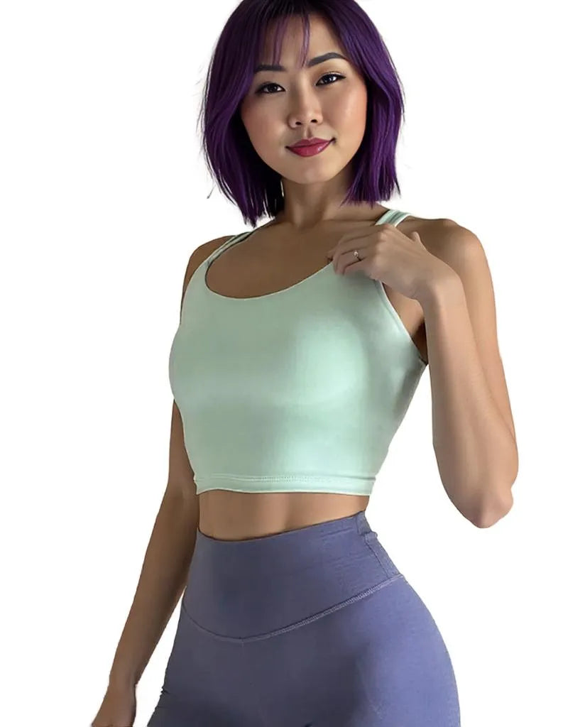 Xooie Fit Stylish Fitness Bra in Light Green for Comfortable Workout Sessions