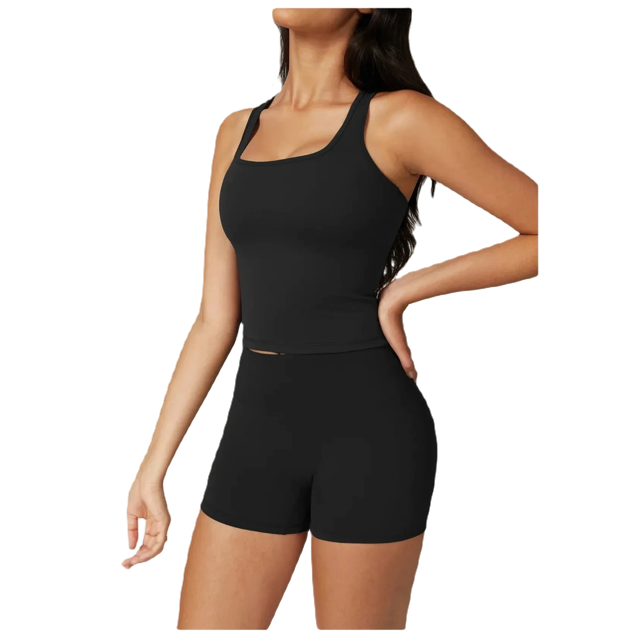 Xooie Fit women's activewear top in black with a comfortable fit for workouts and casual wear