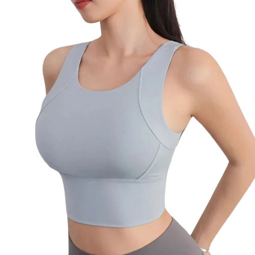 Xooie Fit Women's Activewear Top in Light Gray with a Comfortable and Supportive Design for Fitness