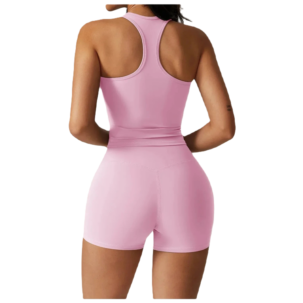 Xooie Fit Women's Activewear Top in Pink with a Comfortable Racerback Design
