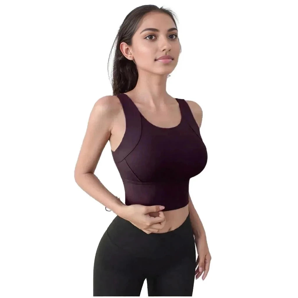 Xooie Fit women's activewear top in purple, featuring a sleek design for comfort during workouts