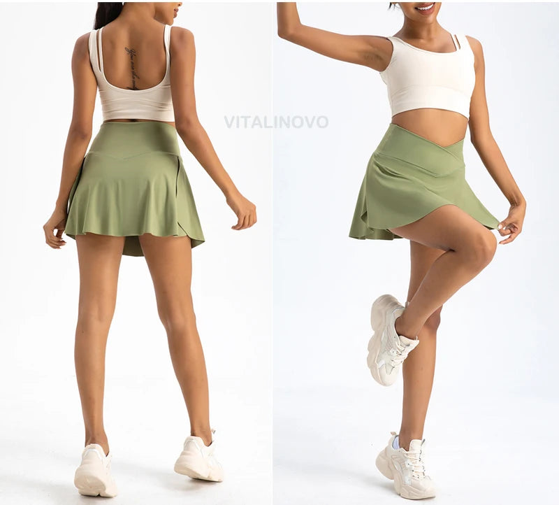 Xooie Fit Women's Athletic Skort in Olive Green for active lifestyle and workouts