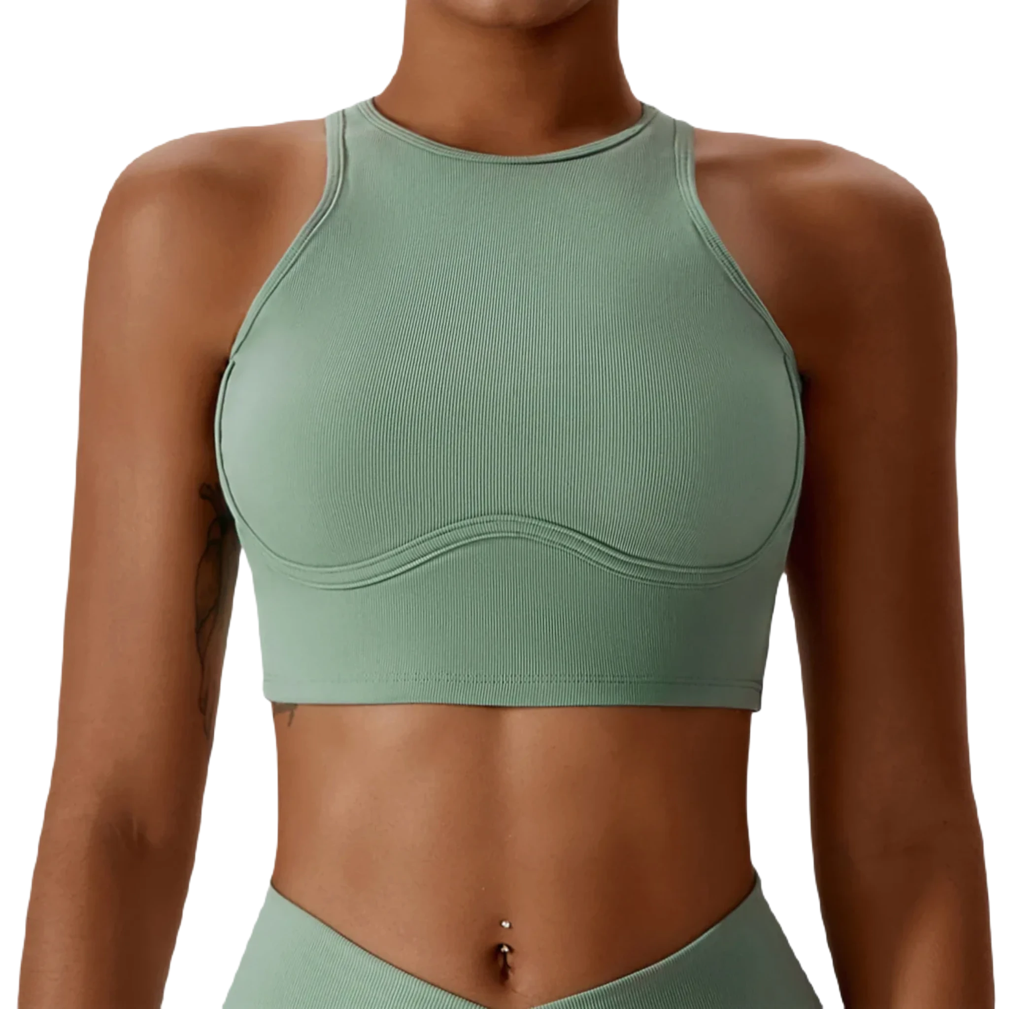 Xooie Fit women’s fitness bralette in soft green with a supportive design for active wear