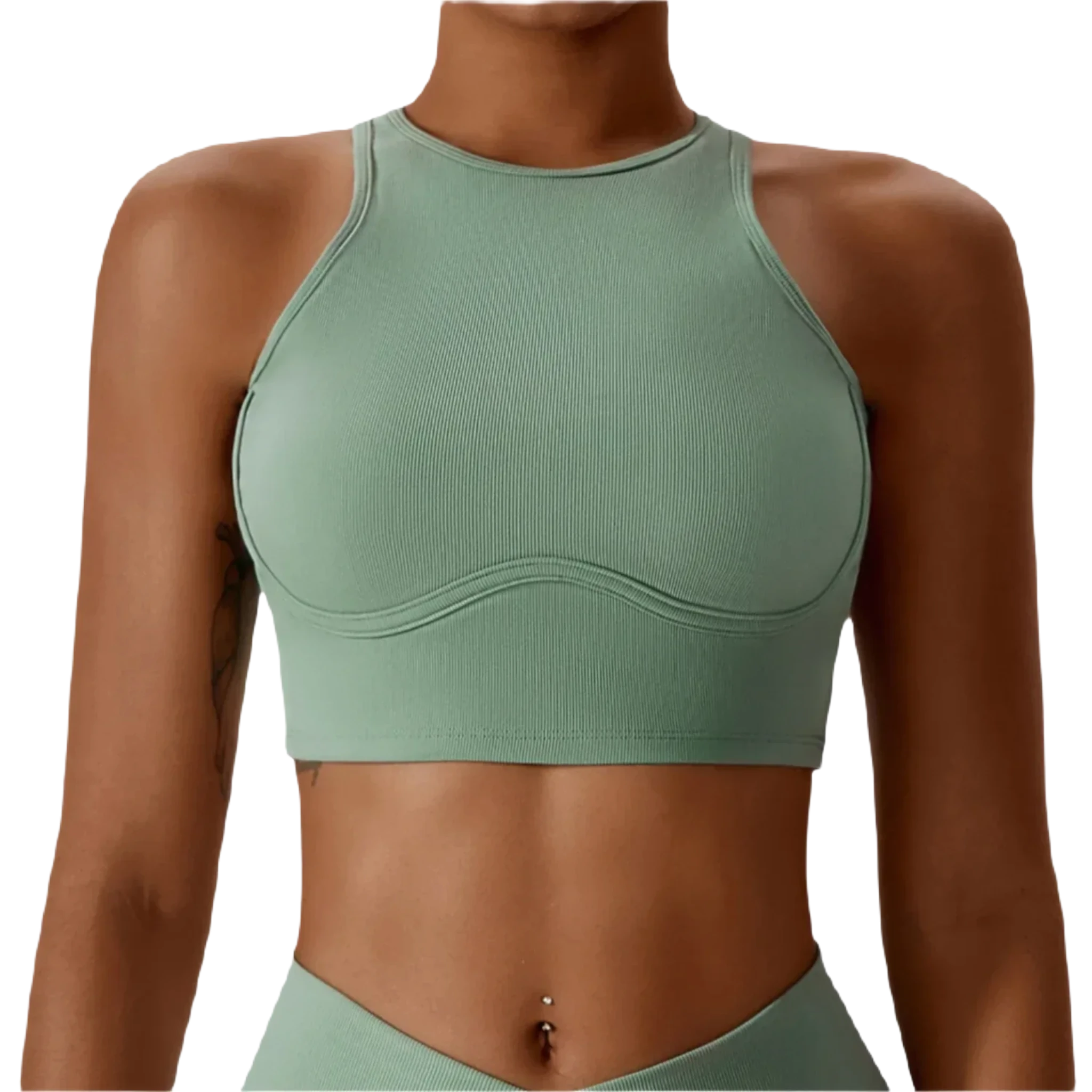 Xooie Fit women’s fitness bralette in soft green designed for comfort and support during workouts