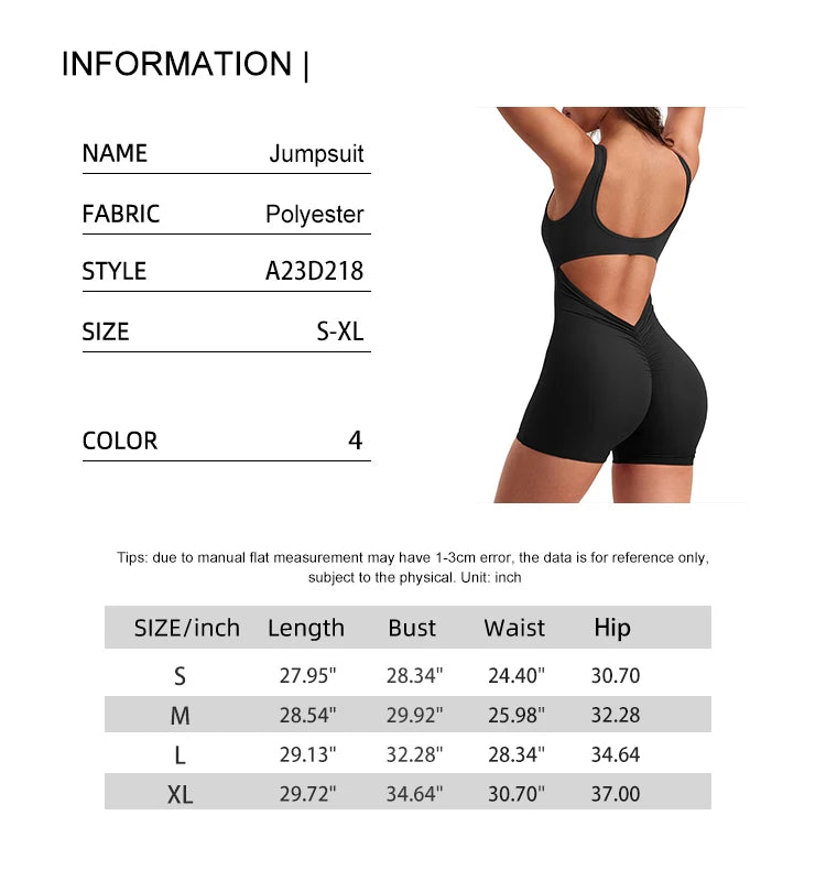 Xooie Fit women's fitness romper in black, perfect for workouts and casual wear, featuring a stylish back design