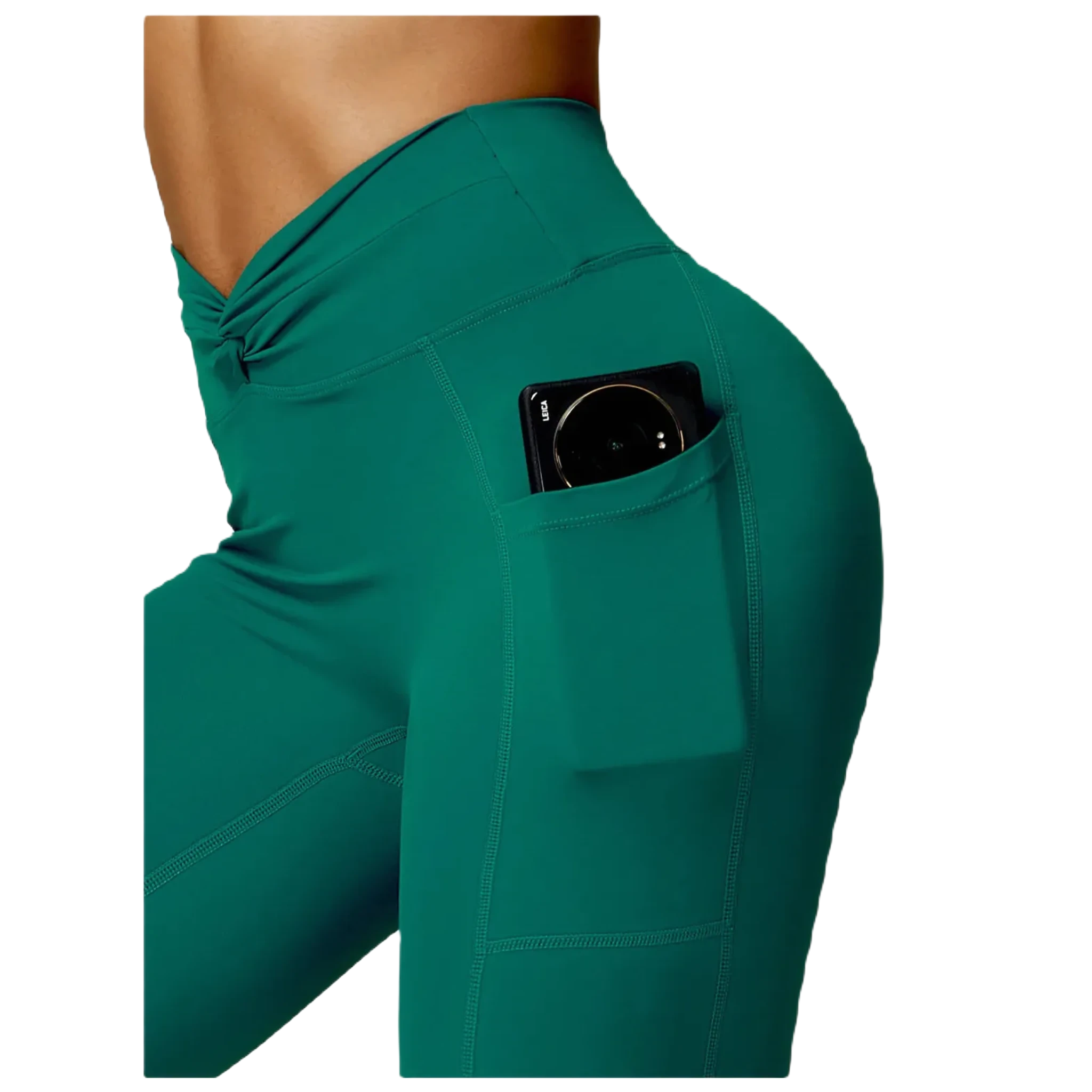 Xooie Fit women's fitness two-piece set featuring stylish leggings with a side pocket for convenience