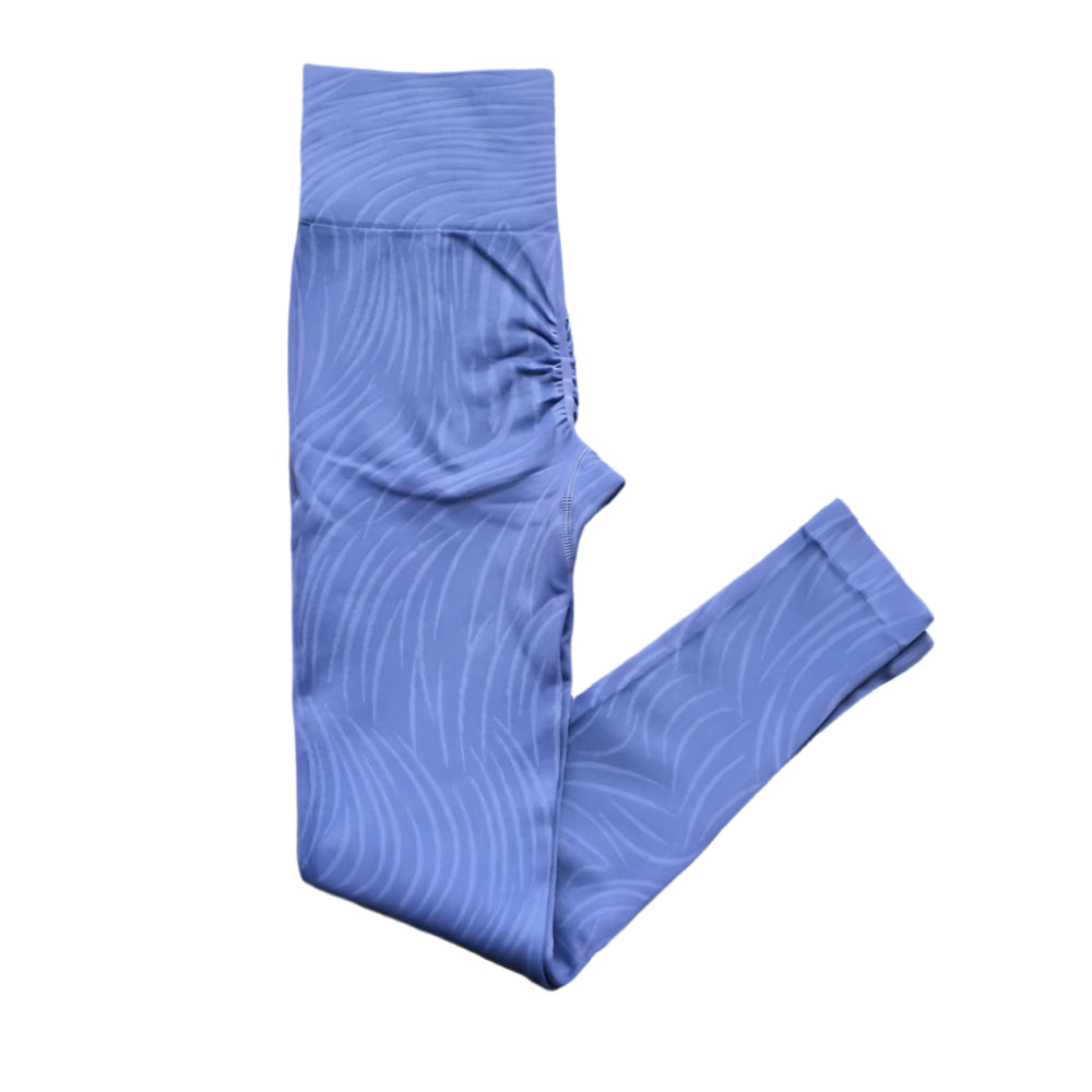 Xooie Fit Women's Fitted Crop Top Leggings in Light Blue with Stretchy Fabric for Comfort