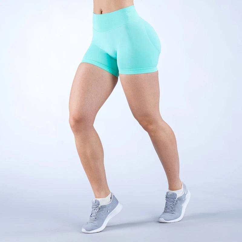 Xooie Fit women's high intensity shorts in teal, perfect for workouts and athletic activities.