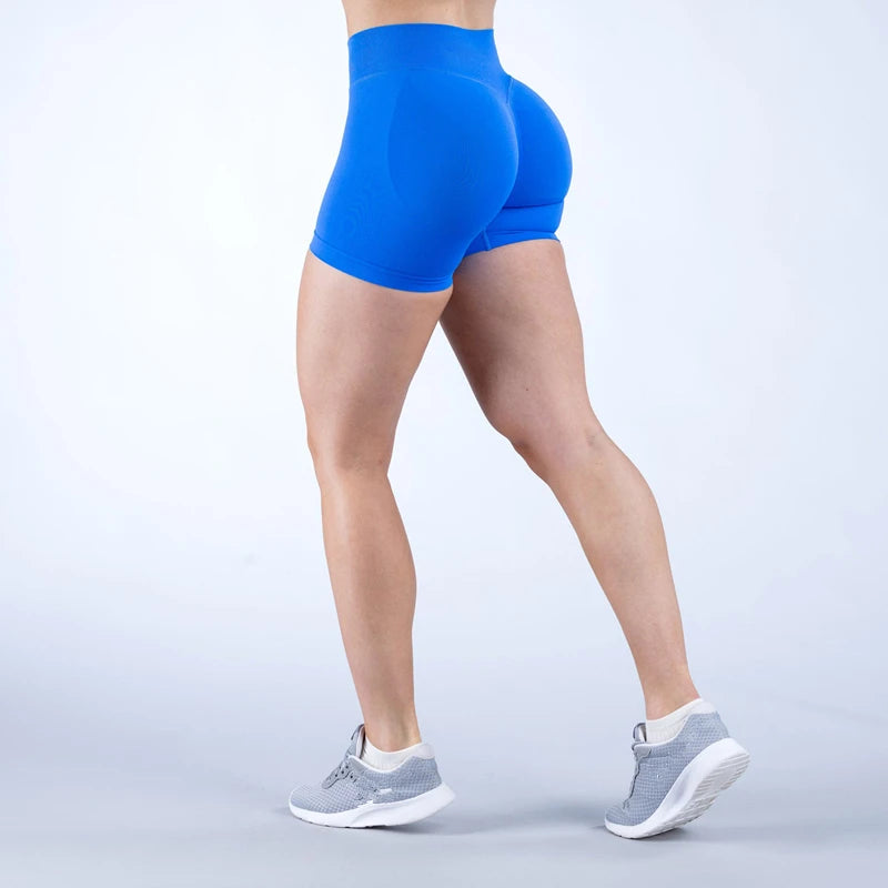Xooie Fit women's high intensity shorts in blue, perfect for workouts and athletic activities