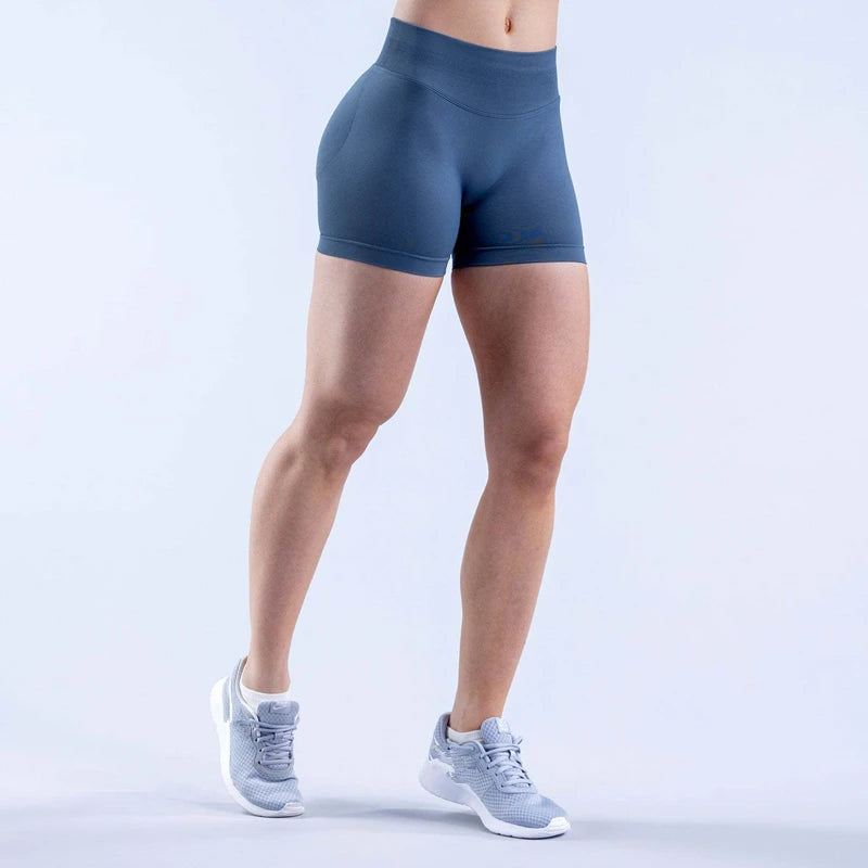 Xooie Fit women's high intensity shorts in blue, designed for comfort and performance during workouts