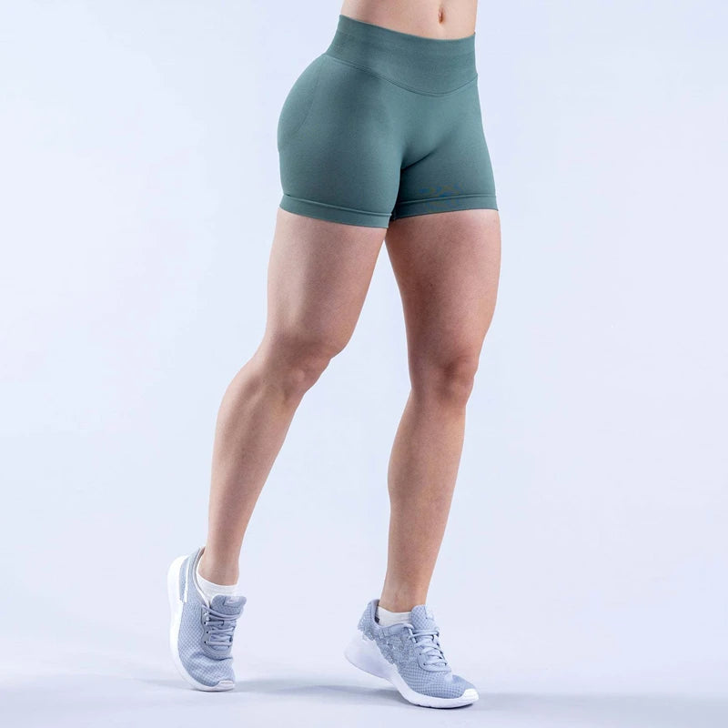 Xooie Fit women's high intensity shorts in green, ideal for workouts and high-energy activities