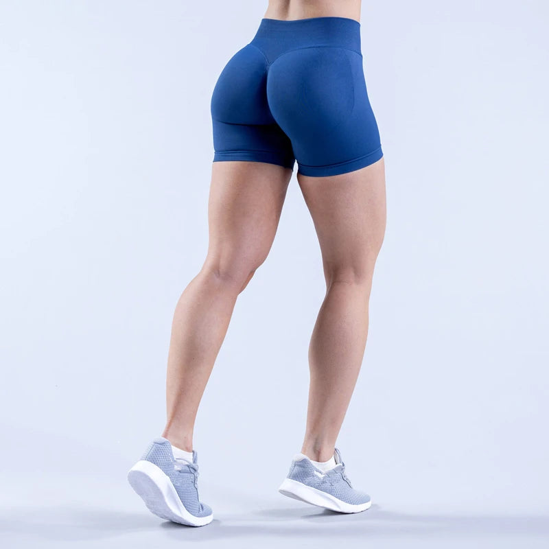 Xooie Fit women's high intensity shorts in blue for fitness and athletic activities