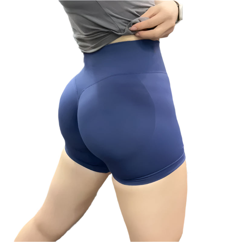 Xooie Fit women's high intensity shorts in navy blue with a flattering high-waist design for athletic activities