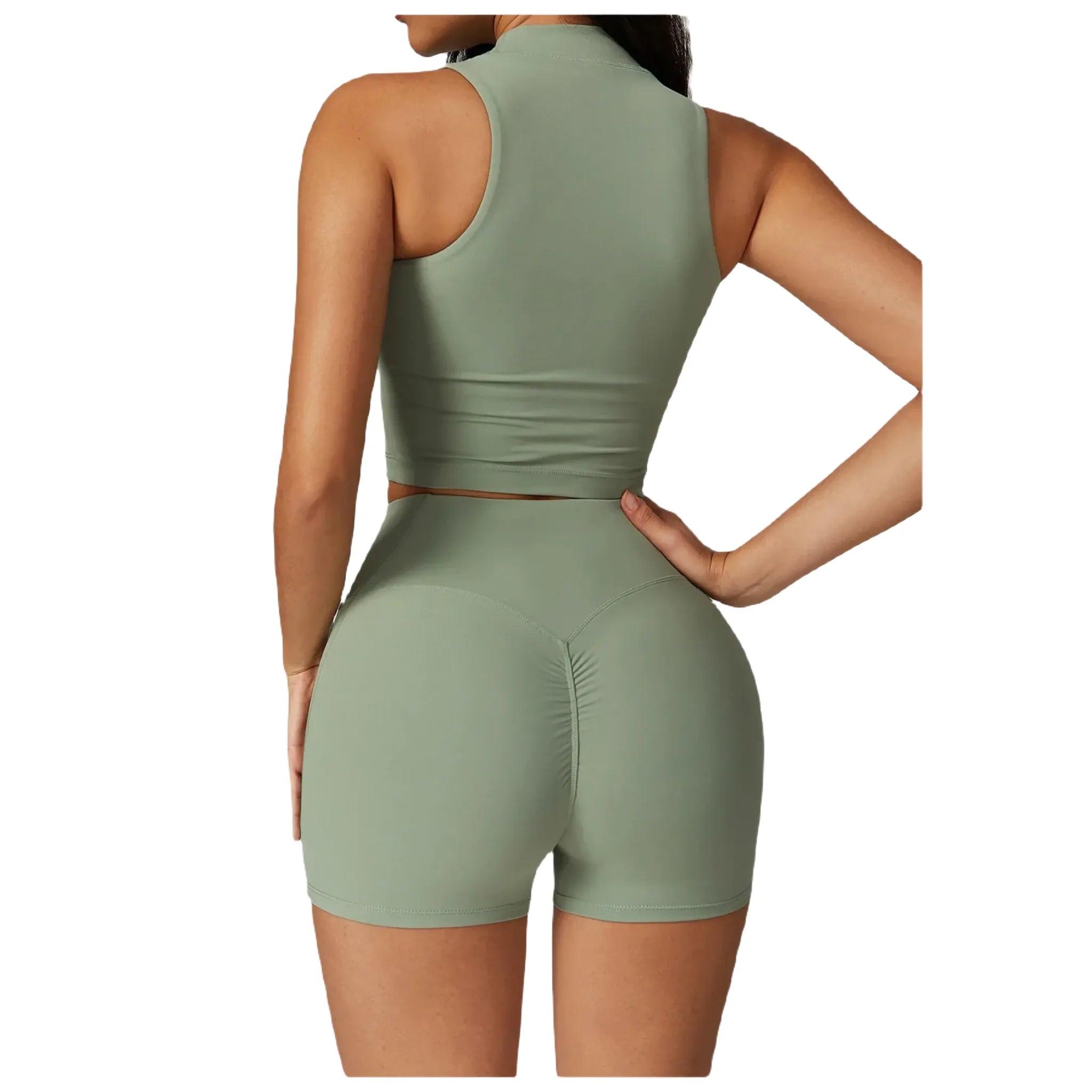 Xooie Fit women's high-performance active top in green, featuring a fitted design for workouts