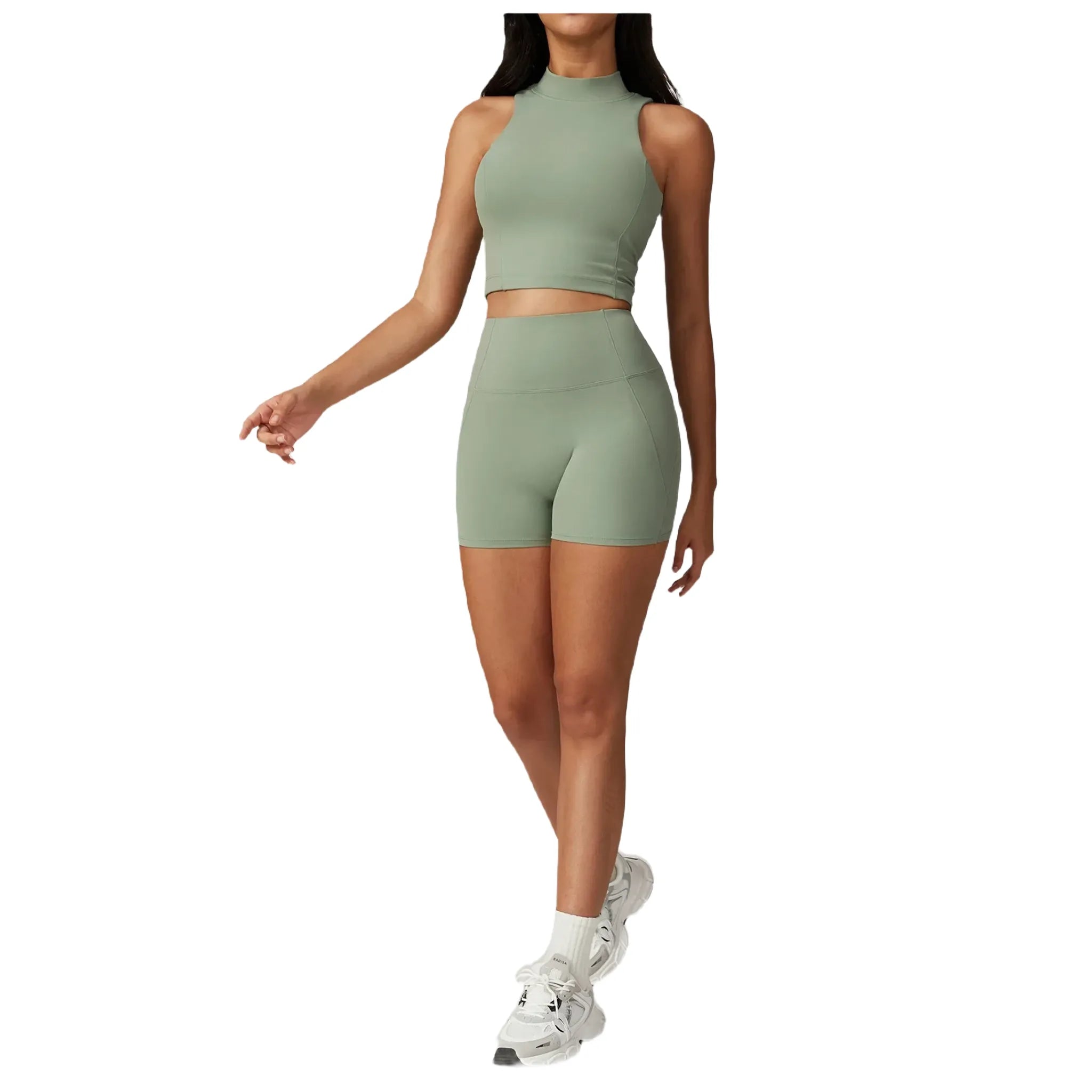 Xooie Fit women's high-performance active top in green, designed for workouts and active lifestyles