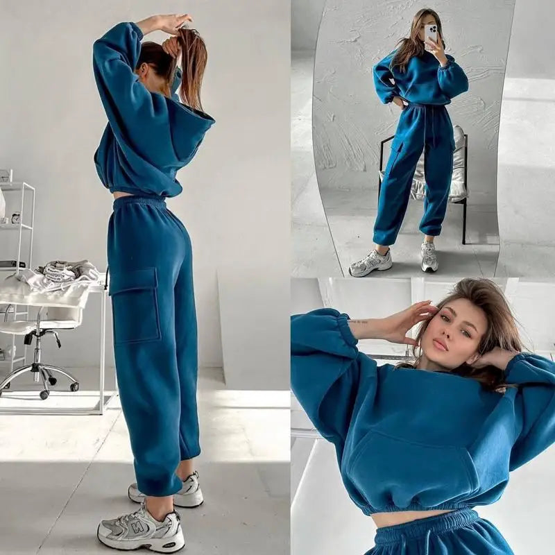 blue jogger collage