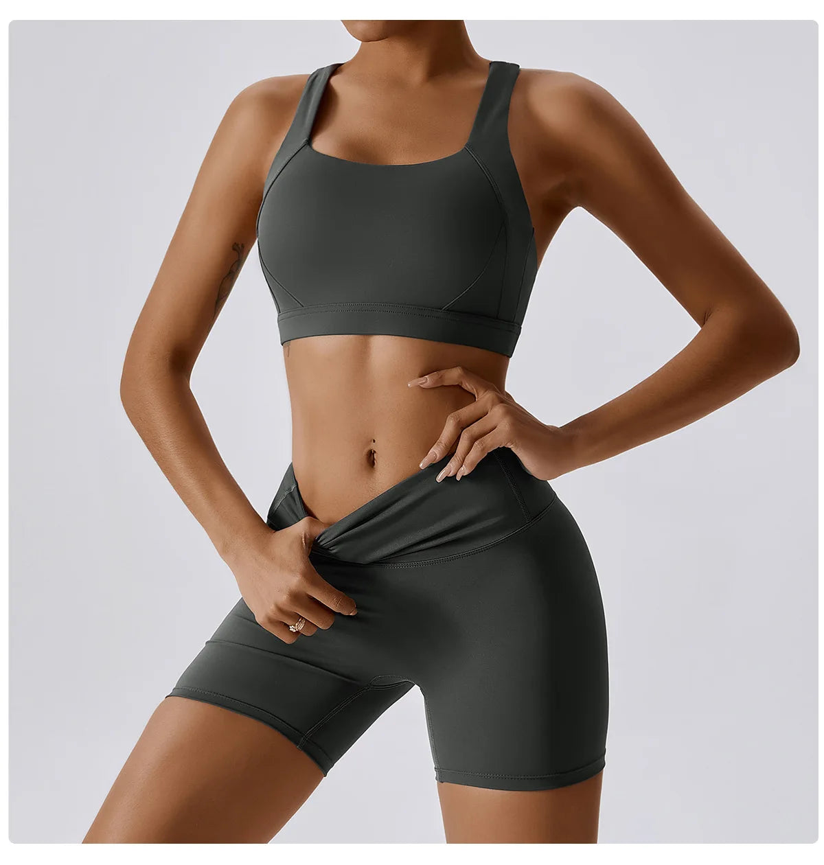 Fresca Fabulous | X-Back Active Bra + Shorts Matching Set
