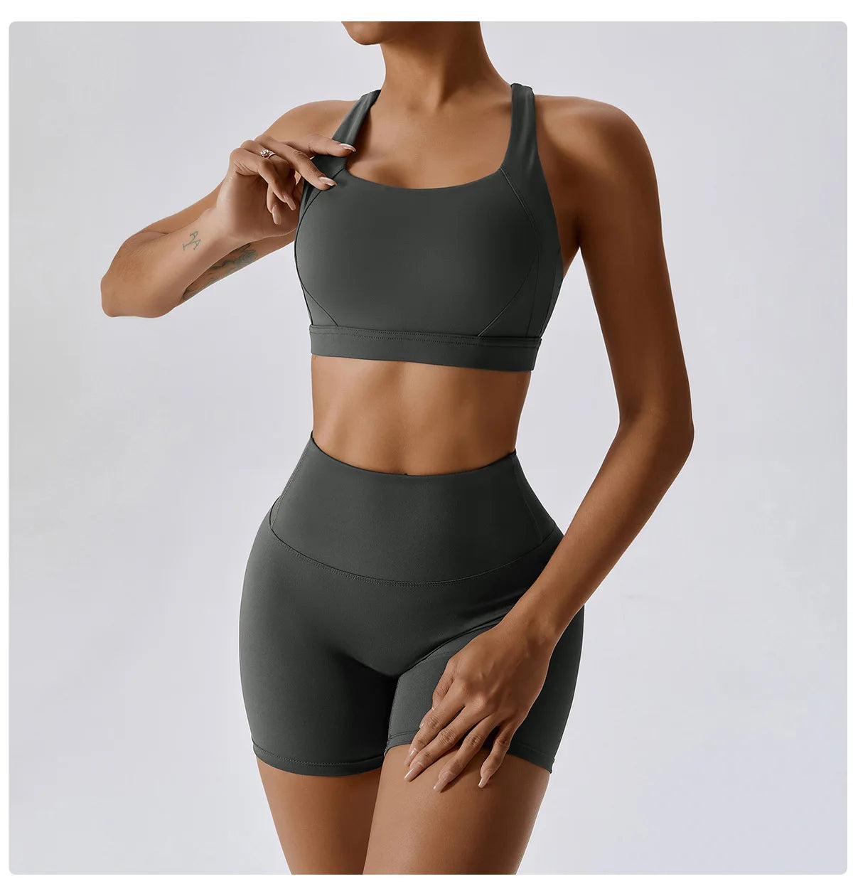 Fresca Fabulous | X-Back Active Bra + Shorts Matching Set