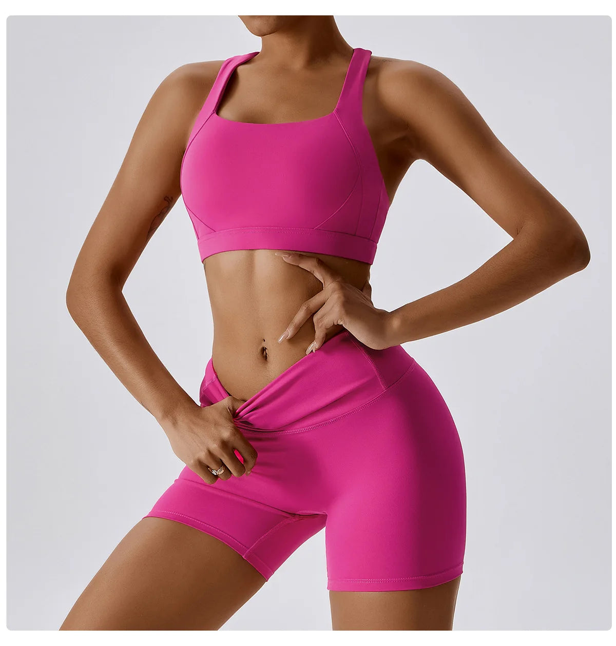 Fresca Fabulous | X-Back Active Bra + Shorts Matching Set