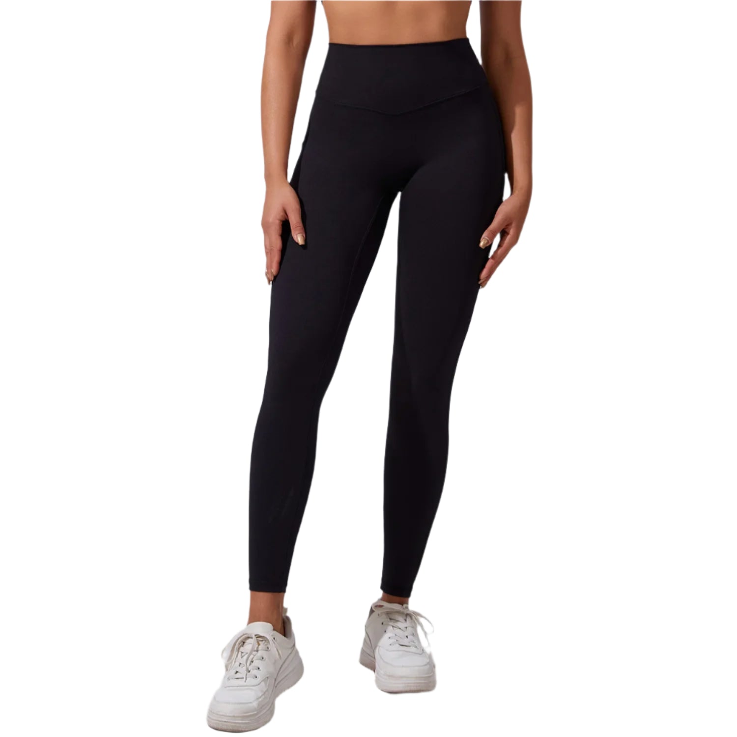 Black high performance leggings for women by Xooie Fit, ideal for workouts and daily wear.