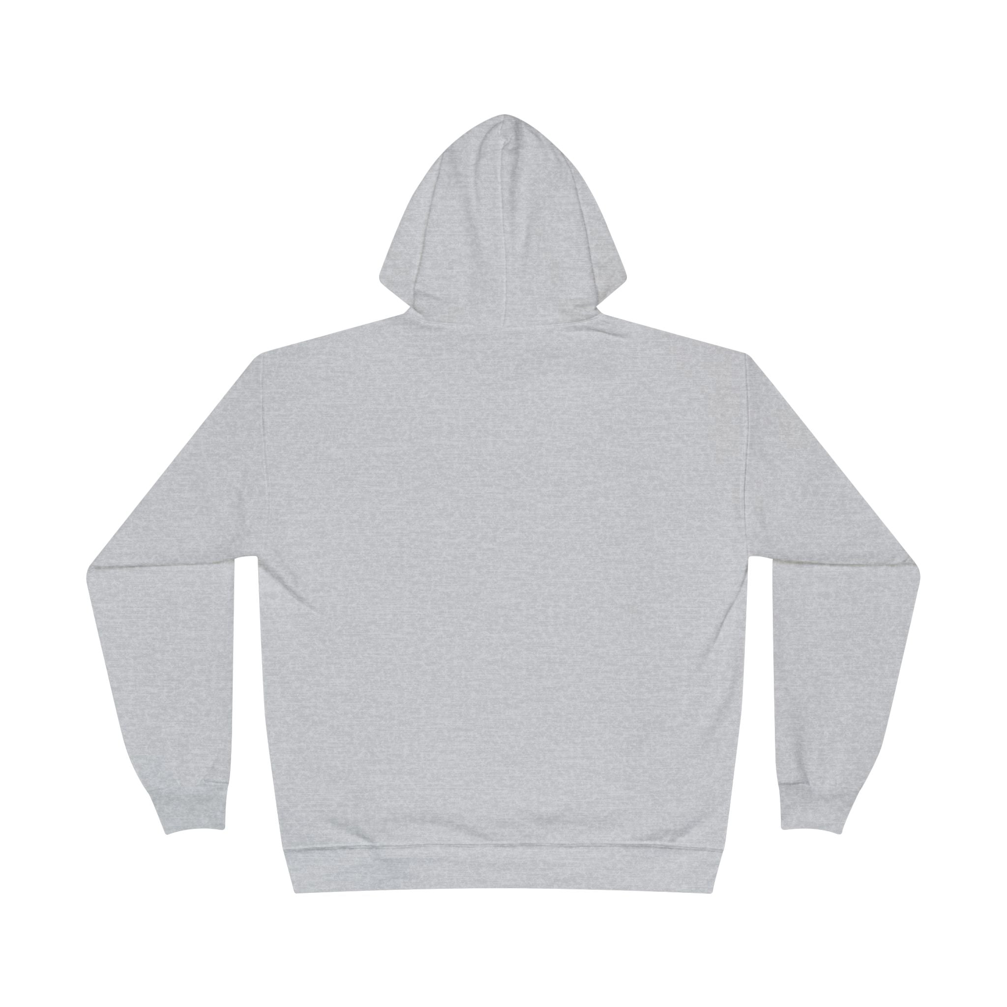 Light gray fleece-lined pullover hoodie, back view, no visible front graphic