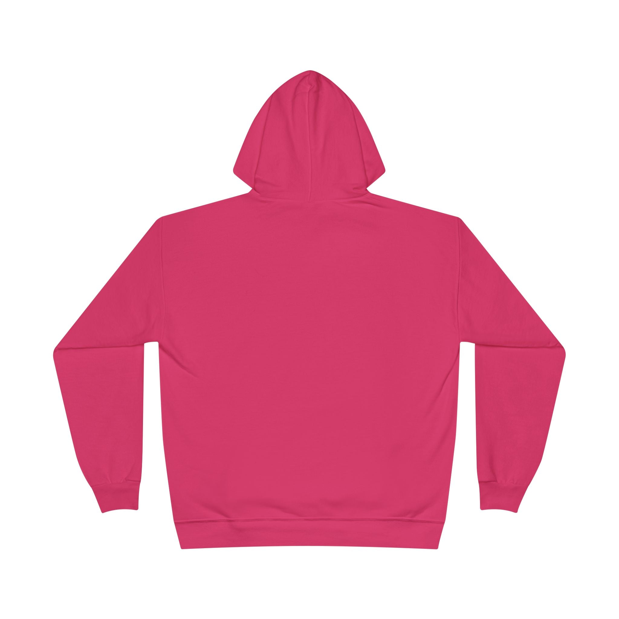 Hot Pink fleece-lined pullover hoodie, “Allegedly” graphic on back